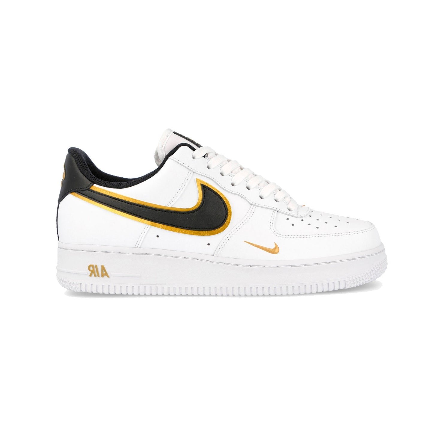 Arstore - Nike Air Force 1 Low Double Swoosh Bianco Oro Metallizzato Unisex Sneakers - White