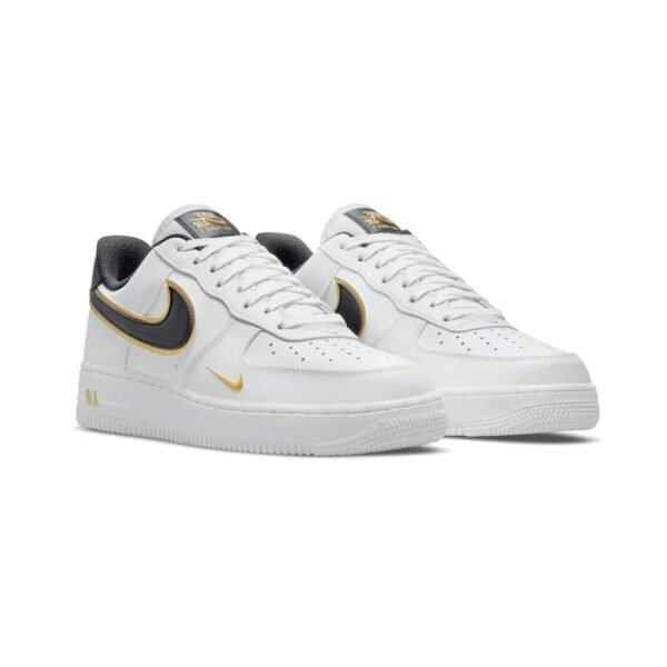 Arstore - Nike Air Force 1 Low Double Swoosh Bianco Oro Metallizzato Unisex Sneakers - White
