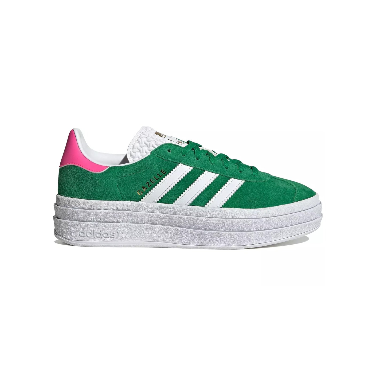 Arstore - Adidas Originals Gazelle Bold Verde Rosa Lucido Sneakers Unisex - Green
