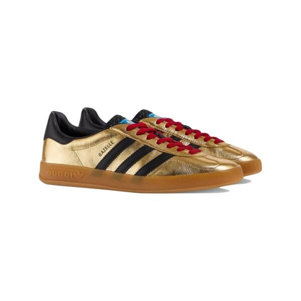 Arstore - Adidas Gazelle x Gucci Oro Metallizzato Unisex Sneakers - Gold