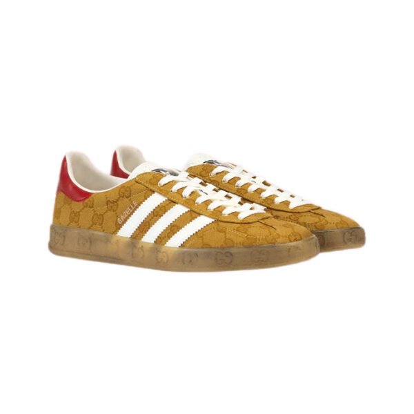Arstore - Adidas Gazelle x Gucci GG Monogram Marrone Unisex Sneakers - Brown