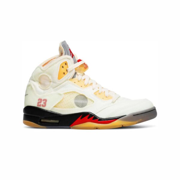 Arstore - Nike Air Jordan 5 Retro x Off-White Sail Sneakers Unisex - Bianco