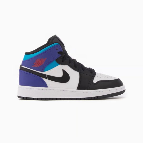 Arstore - Nike Air Jordan 1 Mid Black Toe Grape Unisex Sneakers
