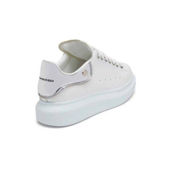 Arstore - Alexander McQueen Sneakers Oversized Pelle Bianca Argento - White