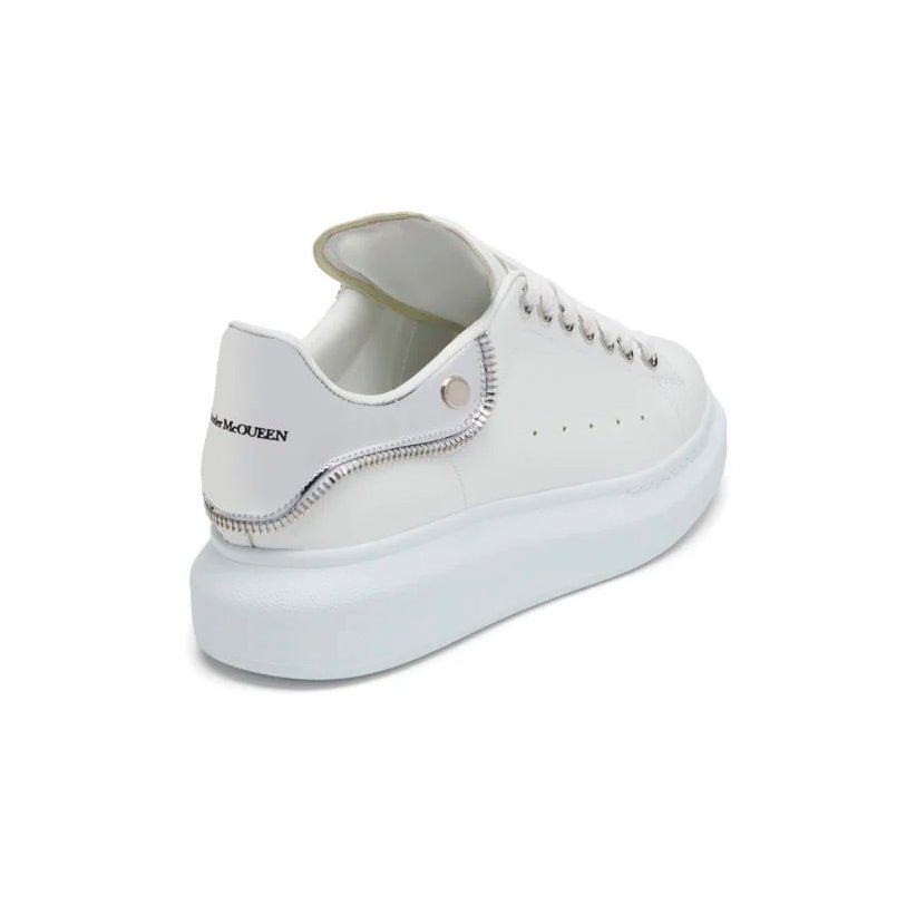 Arstore - Alexander McQueen Sneakers Oversized Pelle Bianca Argento - White