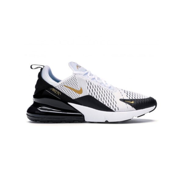 Arstore - Nike Air Max 270 Bianco Oro Metallizzato Nero Unisex Sneakers - Black