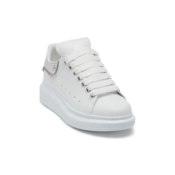 Arstore - Alexander McQueen Sneakers Oversized Pelle Bianca Argento - White