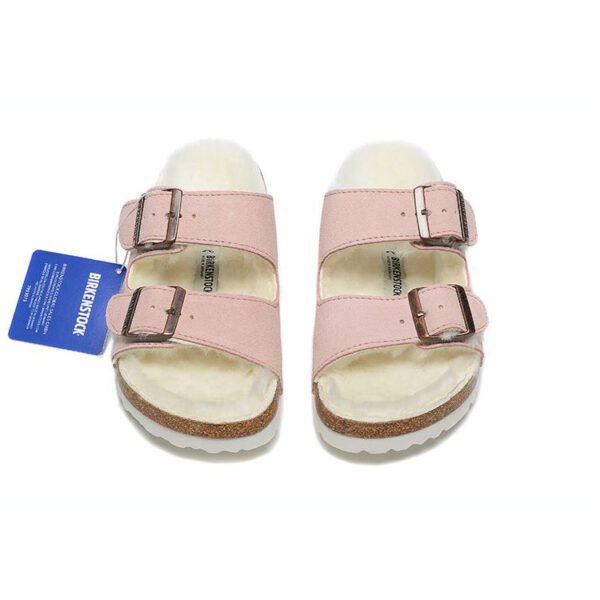 TCG - Birkenstock Arizona Shearling Sandali in Pelle Rosa Unisex - Pink