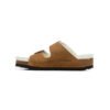 TCG - Birkenstock Arizona Shearling Sandali in Pelle Marrone Chiaro Unisex - Brown