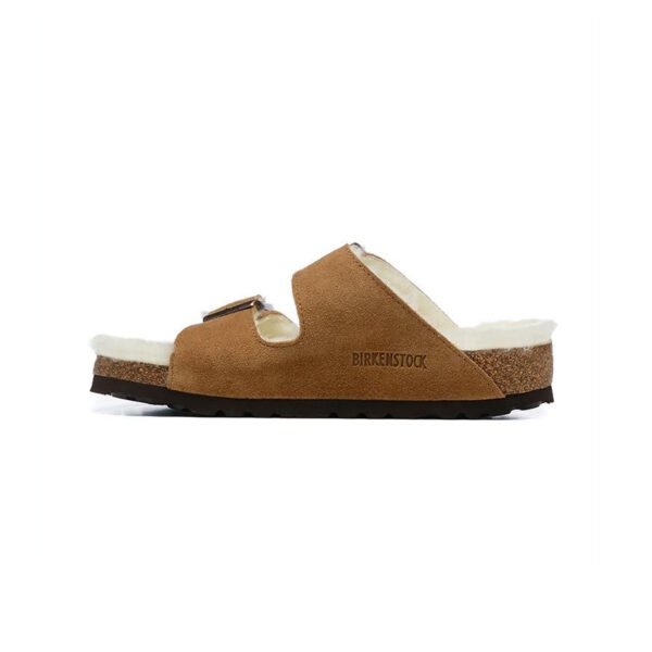 TCG - Birkenstock Arizona Shearling Sandali in Pelle Marrone Chiaro Unisex - Brown