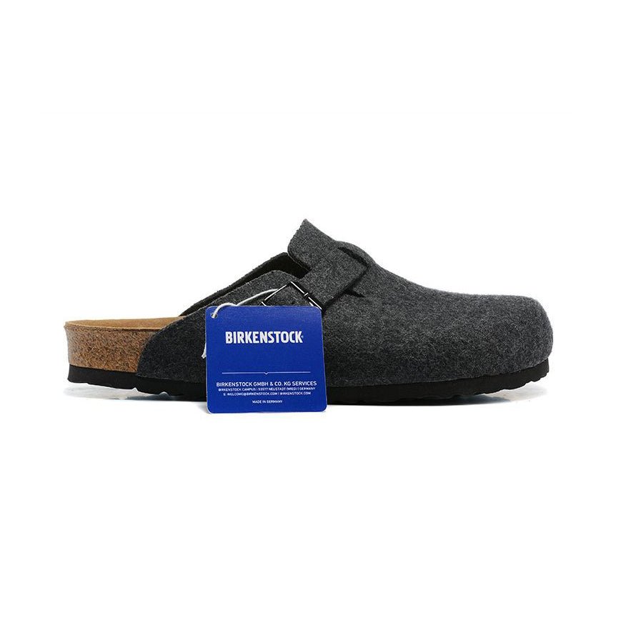 Arstore - Birkenstock Boston Zoccoli Scamosciati Grigio Scuro Unisex - Grey