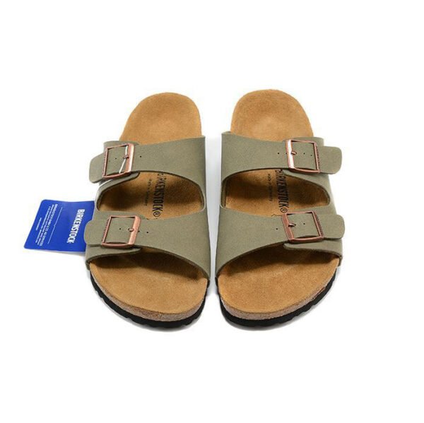 TCG - Birkenstock Arizona Sandali Verde Militare in Pelle Unisex - Green