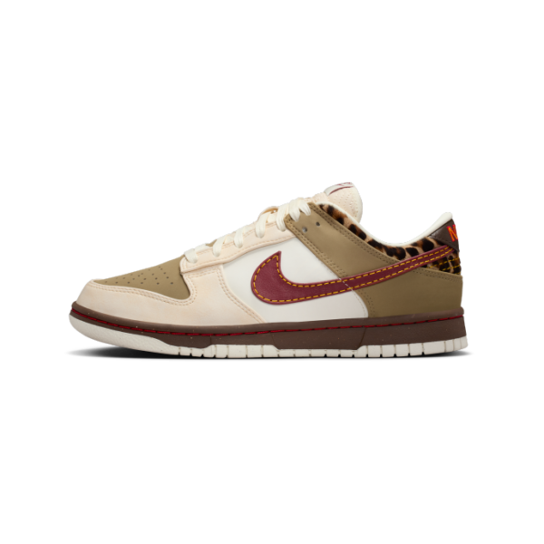 Arstore - Nike Dunk Low Retro Khaki Team Red Pearl White Unisex Sneakers