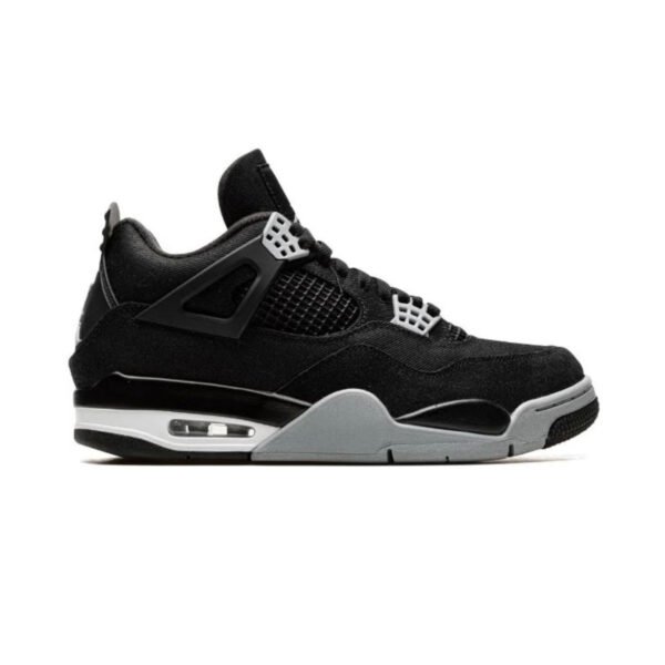Arstore - Nike Air Jordan 4 Black Canvas Unisex Sneakers - Nero Tela