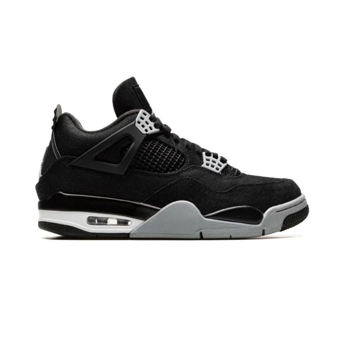 Arstore - Nike Air Jordan 4 Black Canvas Unisex Sneakers - Nero Tela