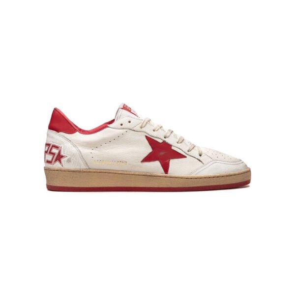 Golden Goose Sneakers Ballstar Rosse Bianche in Pelle