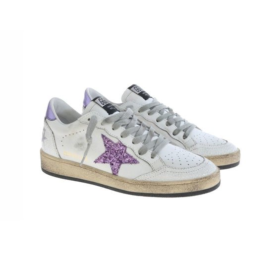 Arstore - Golden Goose Sneakers Ballstar in Pelle Viola e Bianco
