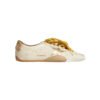 Golden Goose Sneakers True Star Patch Low Pelle Bianca Stella Oro