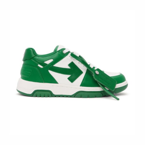 Arstore - Off-White Out Of Office Pelle Verde e Bianca Unisex Sneakers