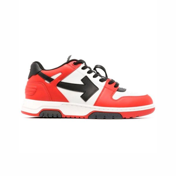 Arstore - Off-White Out Of Office Pelle Bianco Rosso e Nero Unisex Sneakers