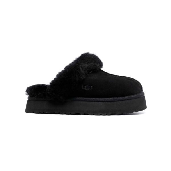 Arstore - UGG Disquette Platform Pantofola Nera in Pelle di Pecora - nero