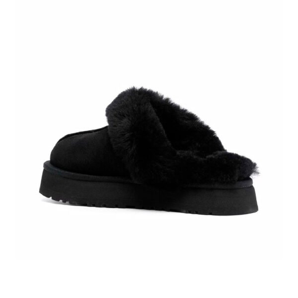 Arstore - UGG Disquette Platform Pantofola Nera in Pelle di Pecora - nero