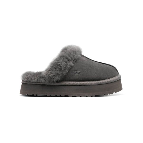 Arstore - UGG Disquette Platform Ciabatta Grigia in Montone Unisex - Grigio