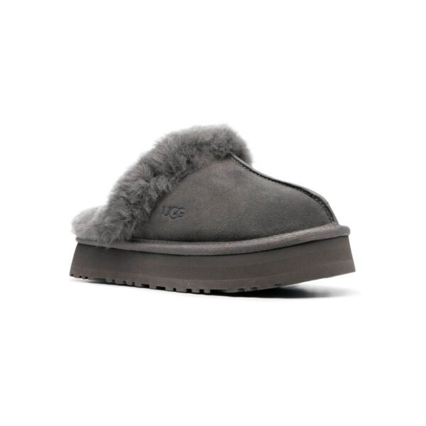 Arstore - UGG Disquette Platform Ciabatta Grigia in Montone Unisex - Grigio