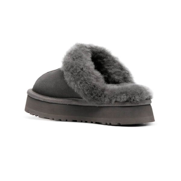 Arstore - UGG Disquette Platform Ciabatta Grigia in Montone Unisex - Grigio