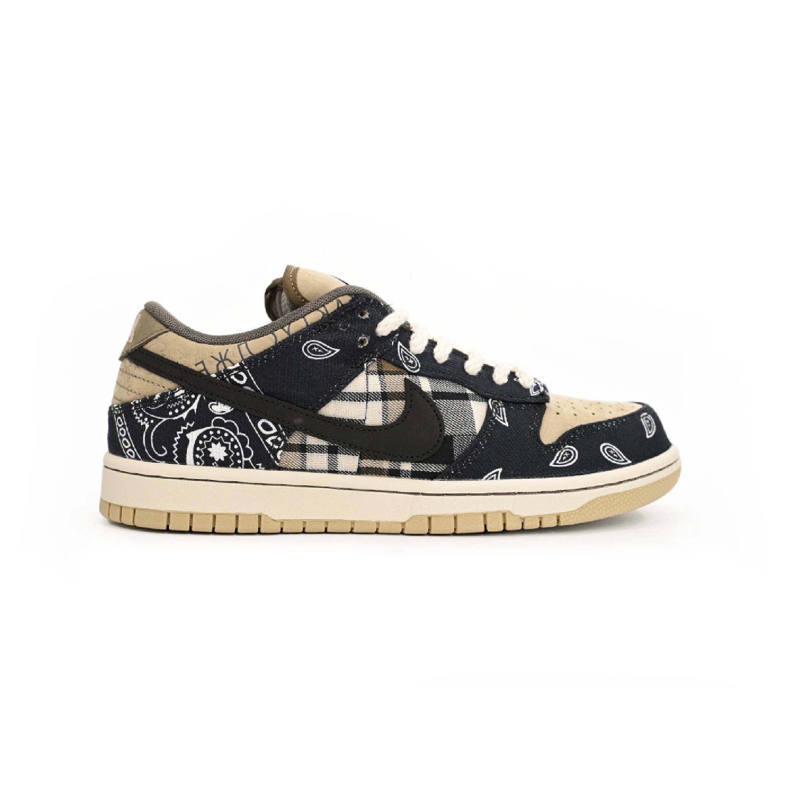 Arstore - Nike Dunk Low SB x Travis Scott Paisley Unisex Sneakers - Nero Scamosciato - Black