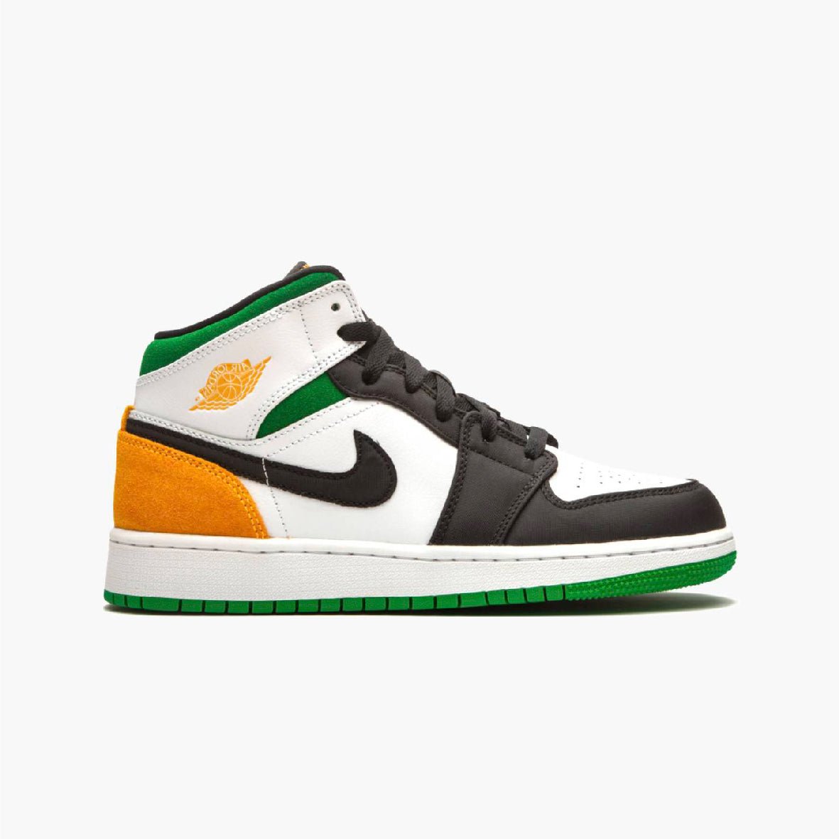 Arstore - Nike Air Jordan 1 Mid Oakland Bianco/Arancione/Verde Unisex Sneakers - White