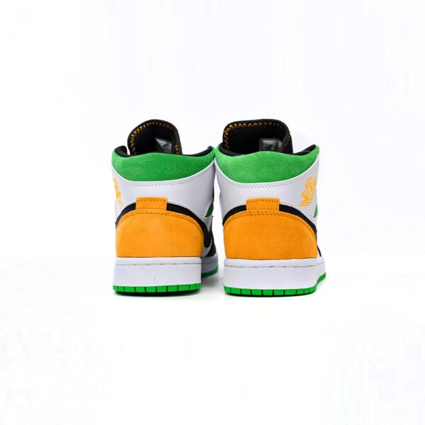 Arstore - Nike Air Jordan 1 Mid Oakland Bianco/Arancione/Verde Unisex Sneakers - White