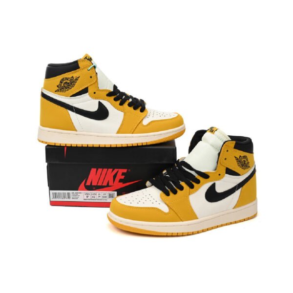 Arstore - Nike Air Jordan 1 High Yellow Ochre Sneakers Unisex - Nero - Black