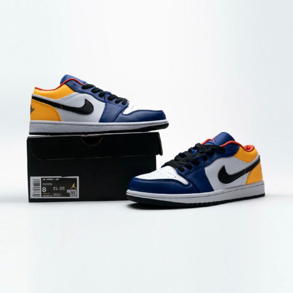 Arstore - Nike Air Jordan 1 Low Blu Giallo Arancione Unisex Sneakers - Red