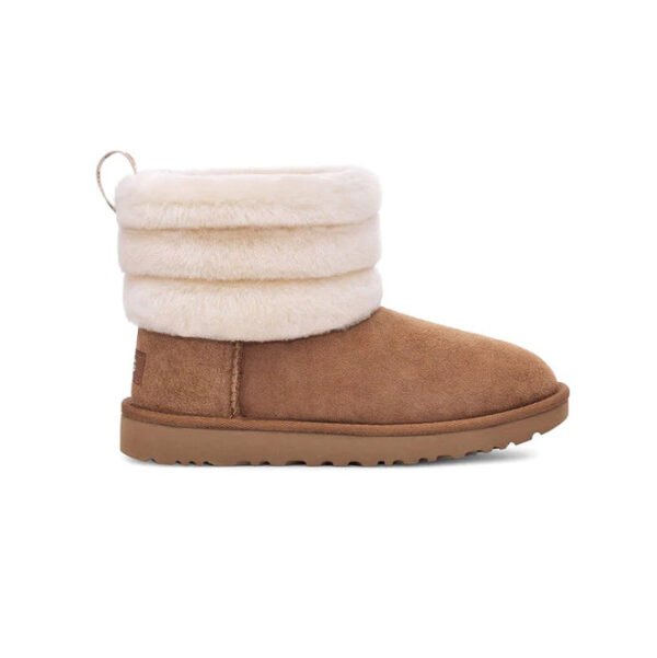 Arstore - UGG Classic Mini Fluff Quilted Boot Castagna Unisex Stivali - Brown