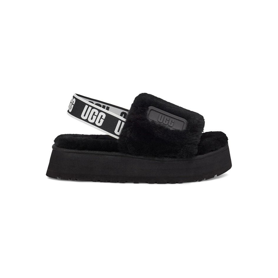 Arstore - UGG Ciabatte Disco Slide Nere in Pelliccia Sintetica Unisex - Black