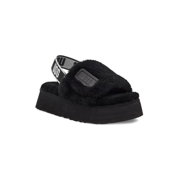 Arstore - UGG Ciabatte Disco Slide Nere in Pelliccia Sintetica Unisex - Black